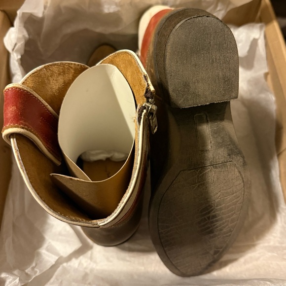 Sheryl Crow Americana Patriot Distressed Ankle Boots Western Boots Sz 7 NIB - Picture 2 of 4